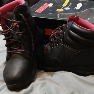 Brahma Black and Pink Lace Up Boots